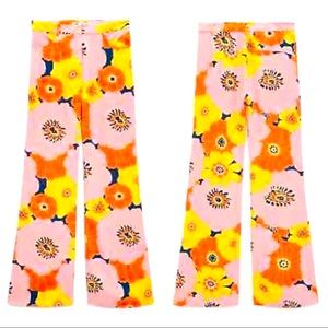 ZARA ~NEW FLORAL PRINTED FLARED PANTS MULTICOLOR (NEW)